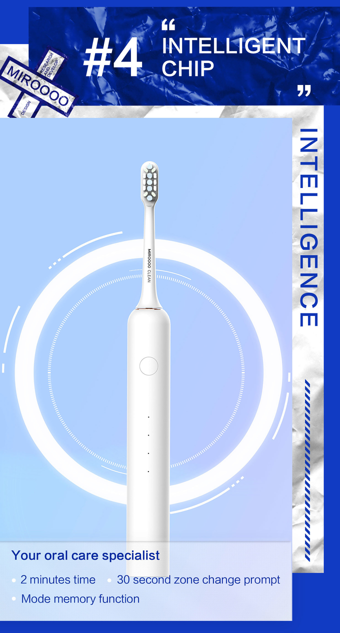 IPX7 Soft Bristles Rotating Electric Toothbrush Rechargeable For Gum Protection 7